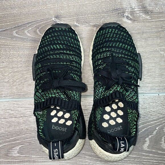 Adidas NMD R1 Primeknit Mens Size 5/Women’s Sz 6 Stealth Pack Noble Green Shoes - Picture 5 of 14